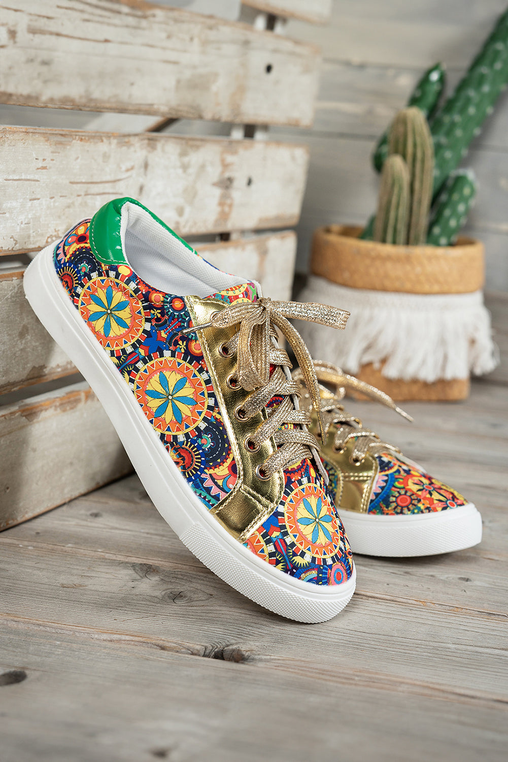 Threaded Pear Daniella Floral Patchwork Shoes