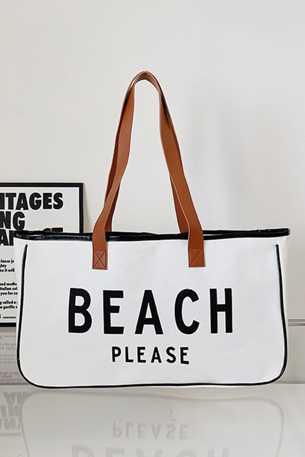 Threaded Pear Ryan Beach Please Canvas Tote