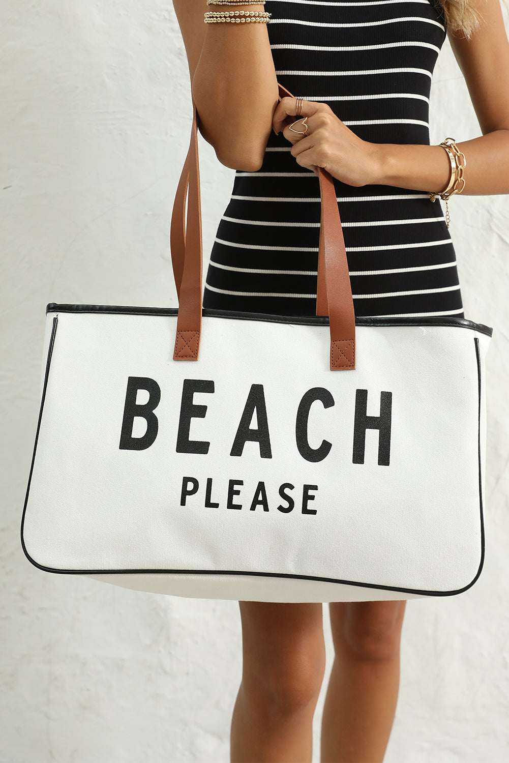 Threaded Pear Ryan Beach Please Canvas Tote