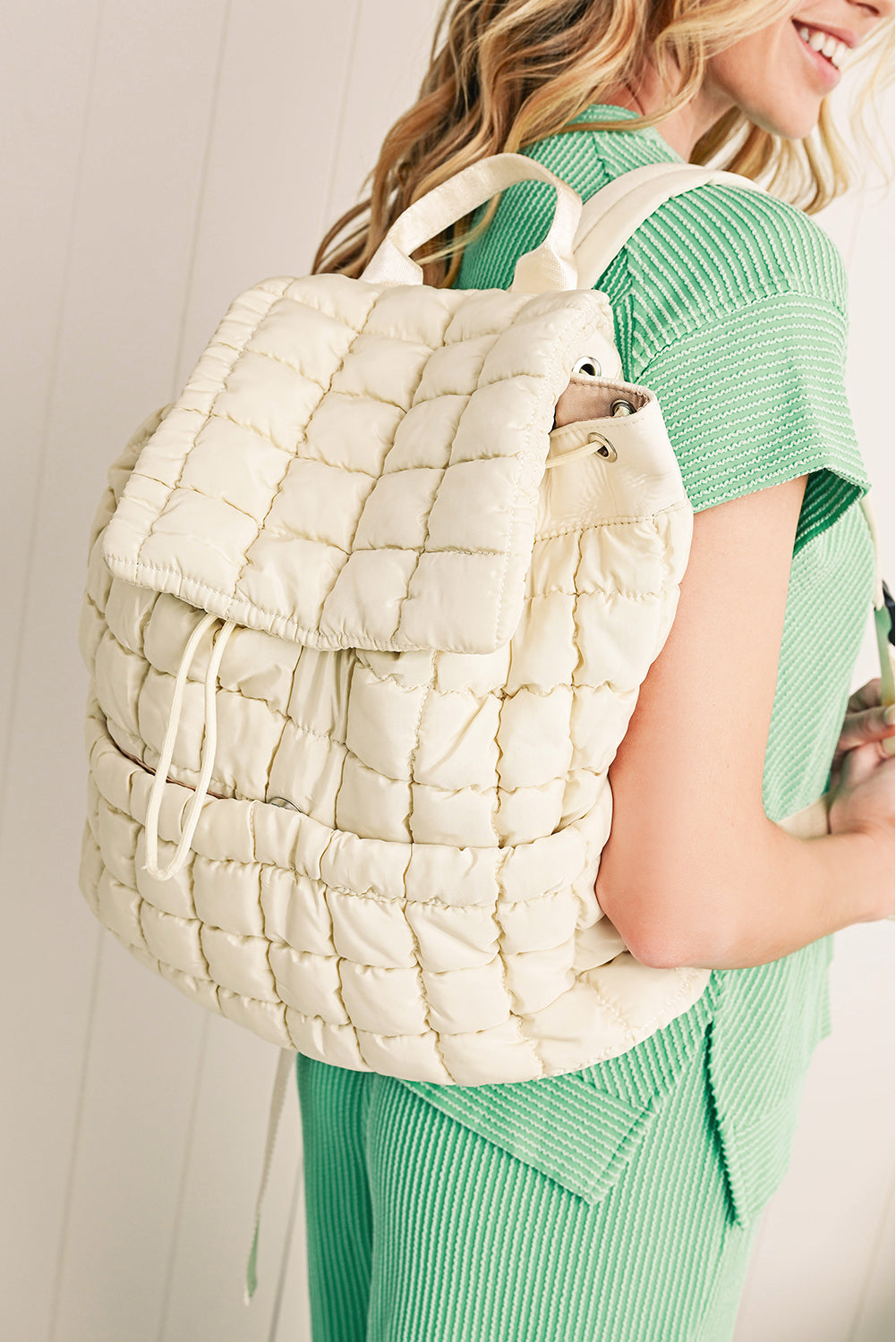 Threaded Pear Natalie Quilted Puffer Backpack