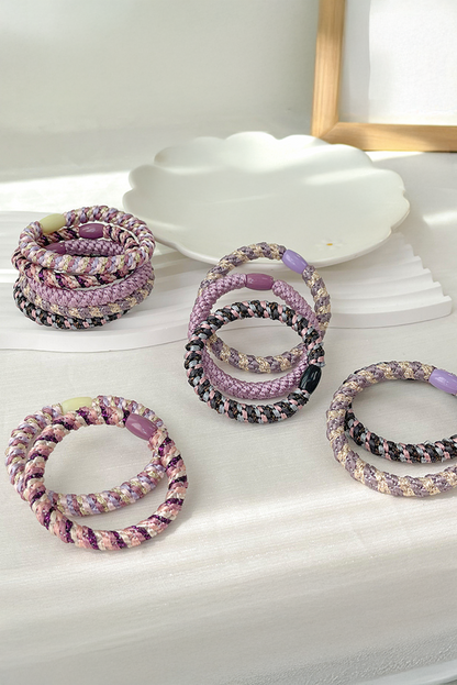 15 pcs Elastic Braided Hair Tie - Threaded Pear