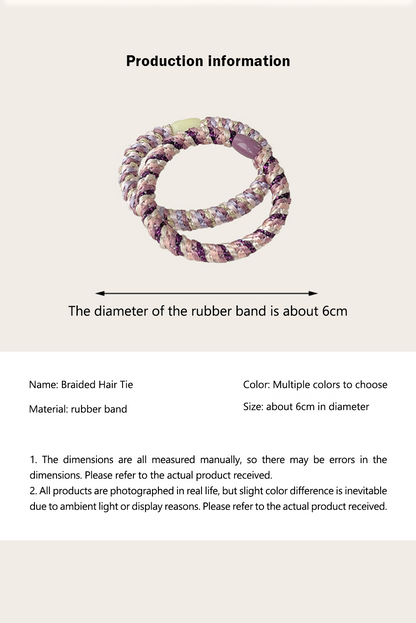 15 pcs Elastic Braided Hair Tie - Threaded Pear