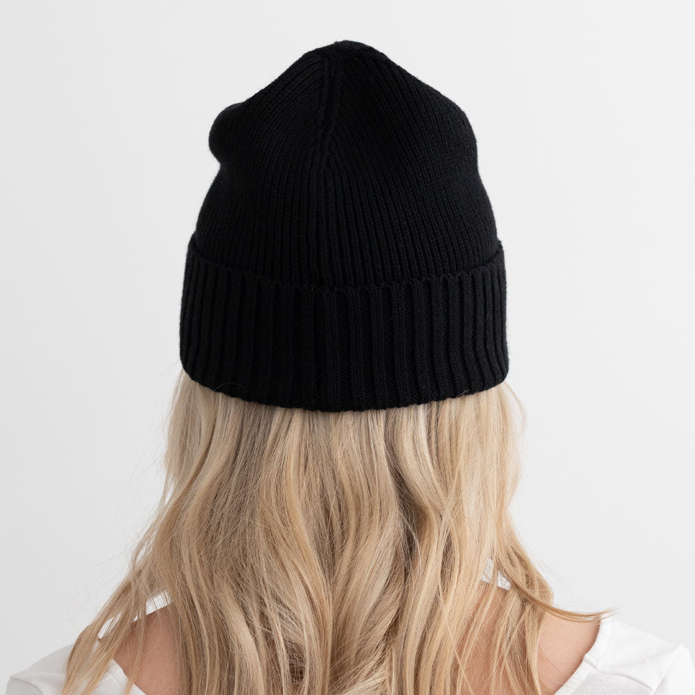Badass Cotton Cashmere Beanie | Black