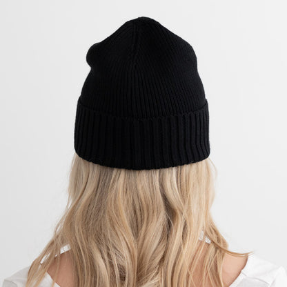 Badass Cotton Cashmere Beanie | Black