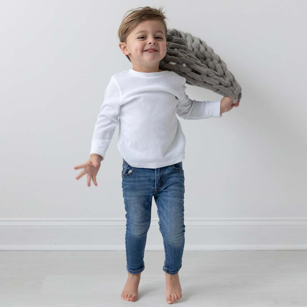 Infinite Chunky Knit Blanket | Minky | Cuddle - Mist