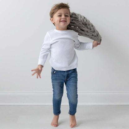 Infinite Chunky Knit Blanket | Minky | Cuddle - Mist