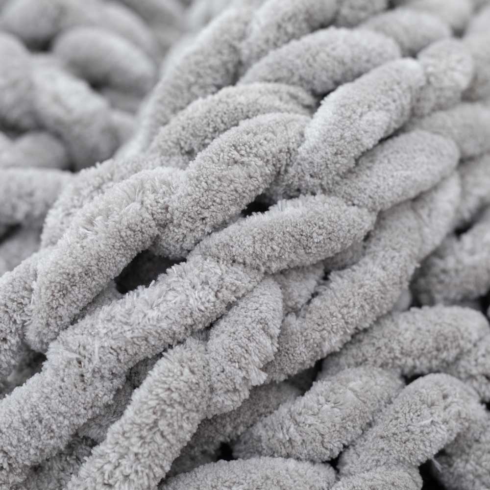 Infinite Chunky Knit Blanket | Minky | Cuddle - Mist