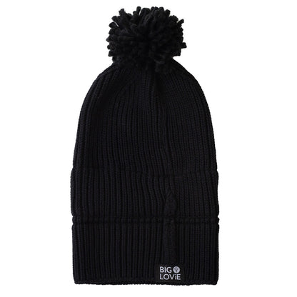 Vibe Cotton Cashmere Pom Hat | Black