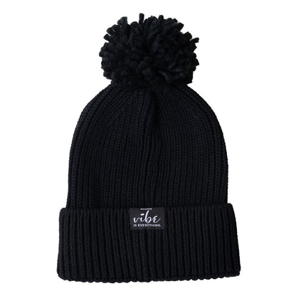 Vibe Cotton Cashmere Pom Hat | Black