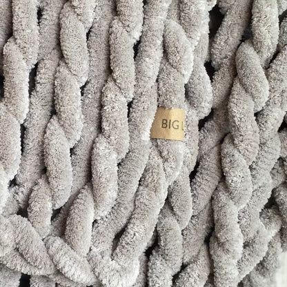 Infinite Chunky Knit Blanket | Minky | Big - Mist