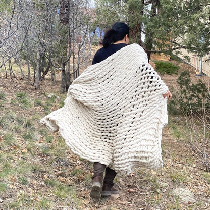 Infinite Chunky Knit Blanket | Minky | Big - Sand