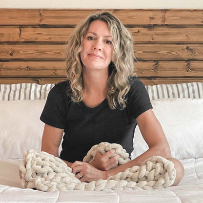 Infinite Chunky Knit Blanket | Minky | Cuddle - Sand