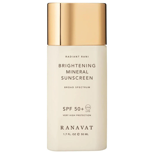 Radiant Rani: Brightening Mineral Sunscreen SPF 50+ with Saffron - No White Cast, Reef Safe, Daily Face Protection for Dark Spots & UVA/UVB