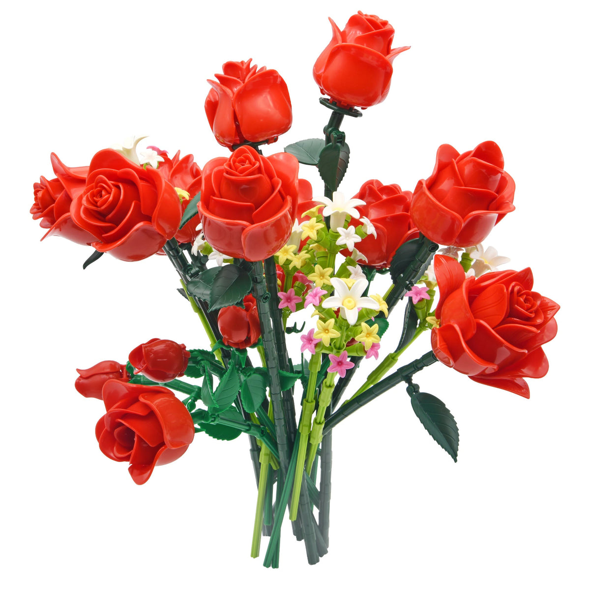 Contixo BK09 Rose Bouquet Set, 789-Piece Red Rose Flower Building Blocks Kit With Adjustable Stems, Romantic Gift & Home Décor for Ages 8+
