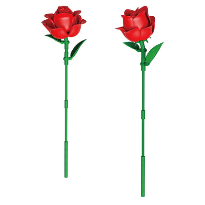Contixo BK09 Rose Bouquet Set, 789-Piece Red Rose Flower Building Blocks Kit With Adjustable Stems, Romantic Gift & Home Décor for Ages 8+