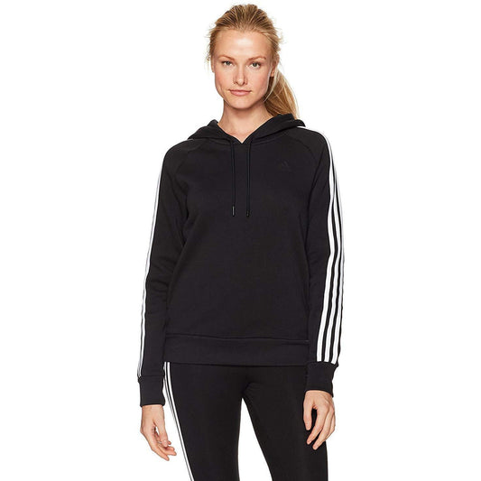 adidas Women's Essential Cotton Fleece 3 Stripe Pullover Hoody