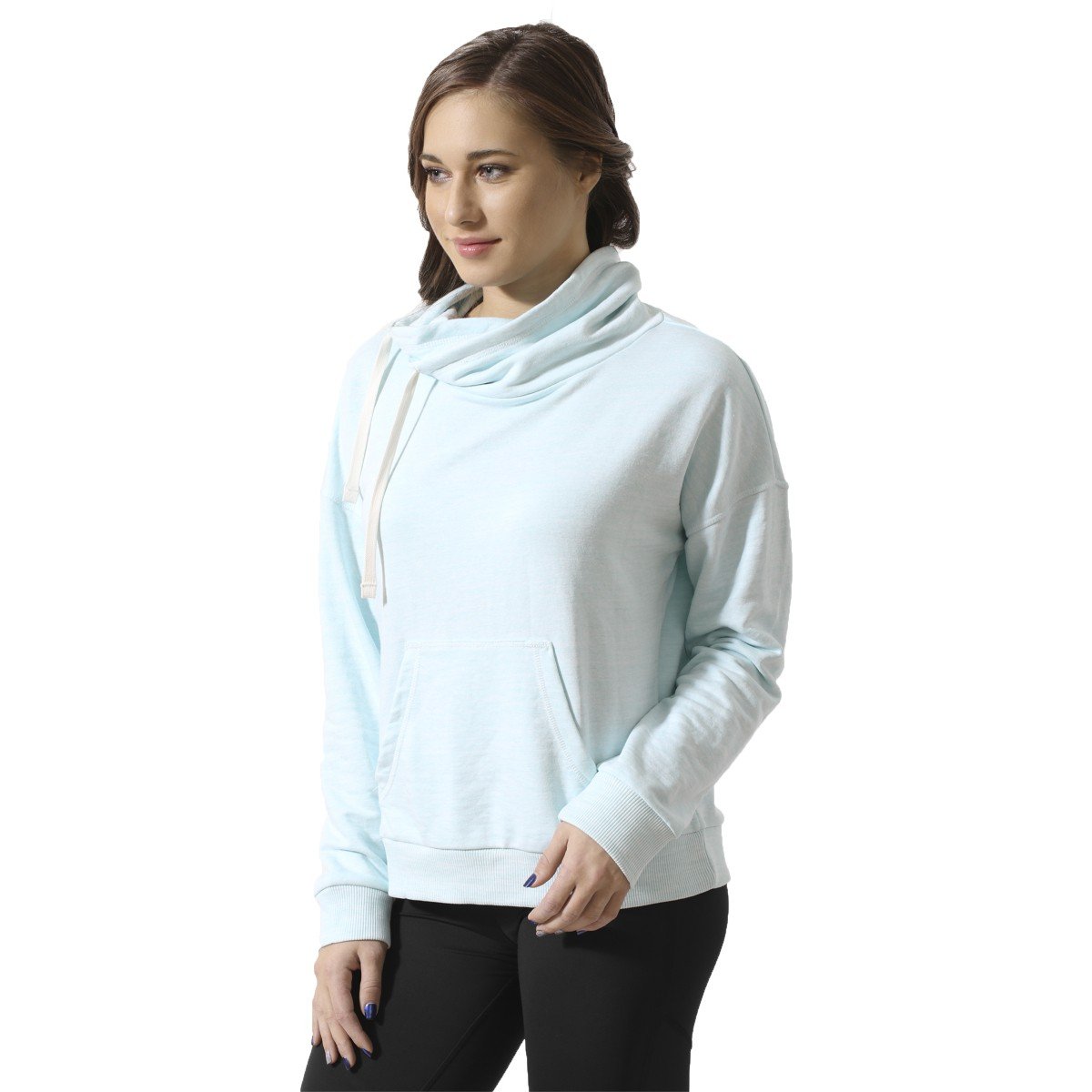 Reebok Women's Elements Marble Cowl Neck Sweatshirt