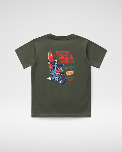 Radical Cycle and Boards Tee - Cypress