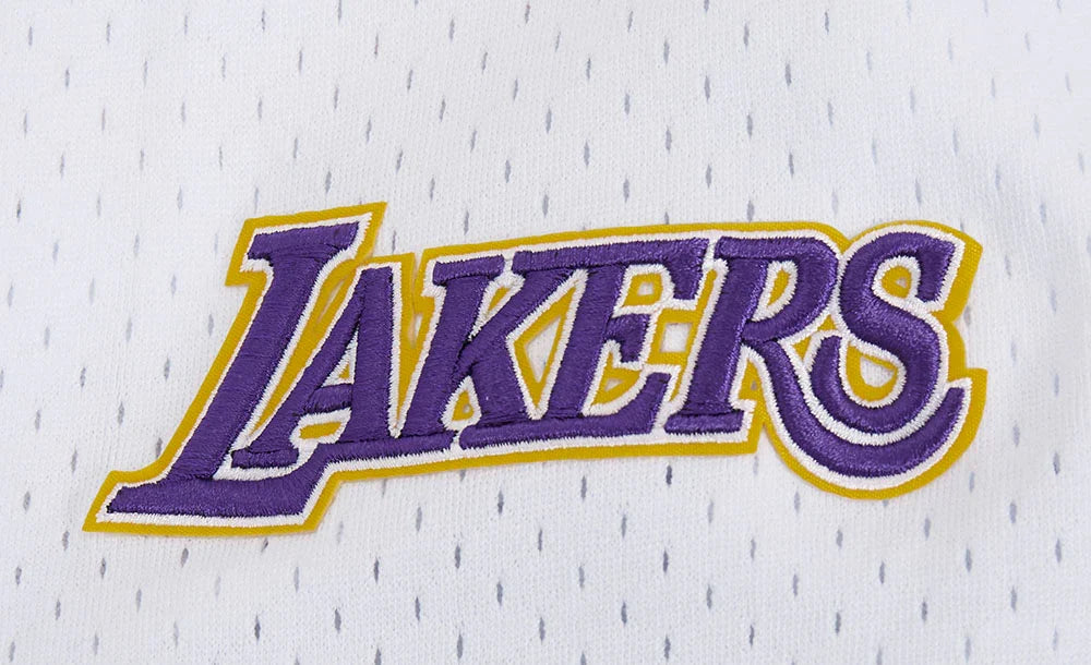 Pro Standard LA Lakers Script Tail Mesh Button Down Shirt - White/Black