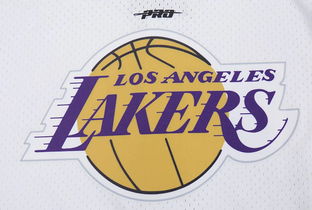 Pro Standard LA Lakers Script Tail Mesh Button Down Shirt - White/Black
