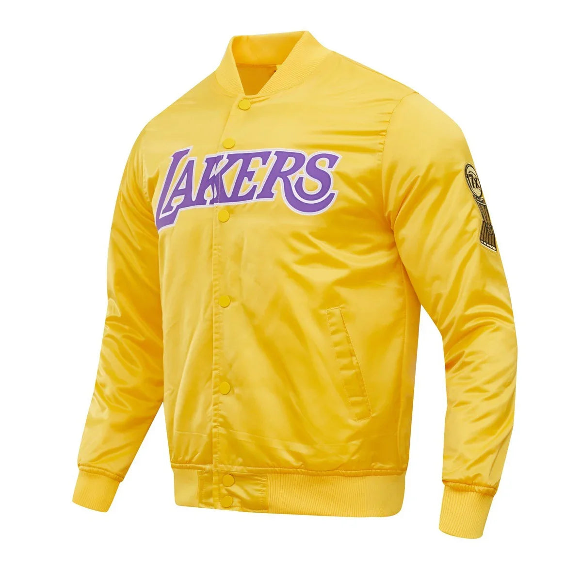 Pro Standard LA Lakers Big Logo Satin Jacket - Gold