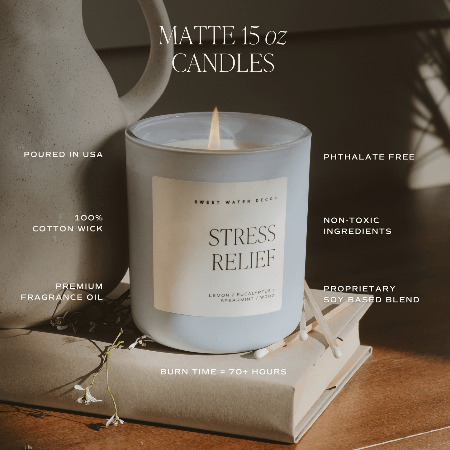 Boy Mama Soy Candle - Blue Matte Jar - 15 oz (Palo Santo Patchouli)