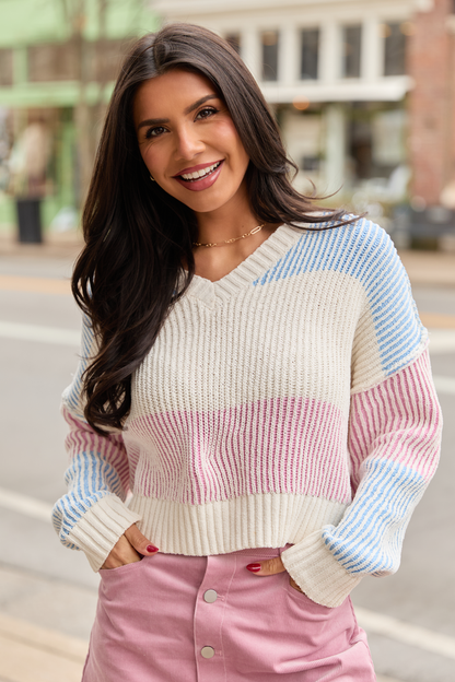 Reese Multi Striped Sweater
