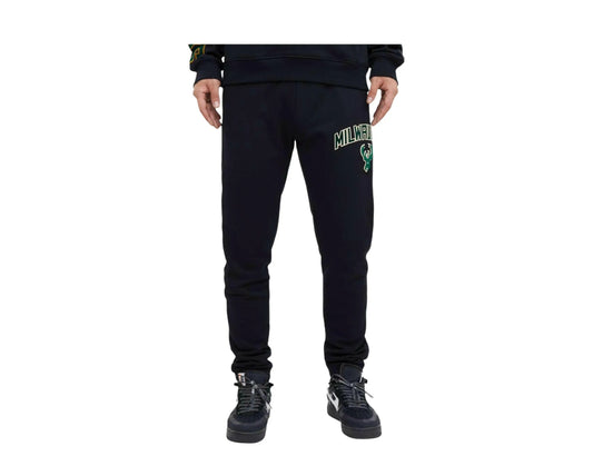 Pro Standard NBA Milwaukee Bucks Stacked Logo Men Sweatpants Black
