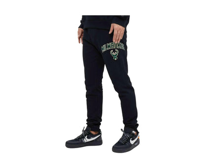 Pro Standard NBA Milwaukee Bucks Stacked Logo Men Sweatpants Black