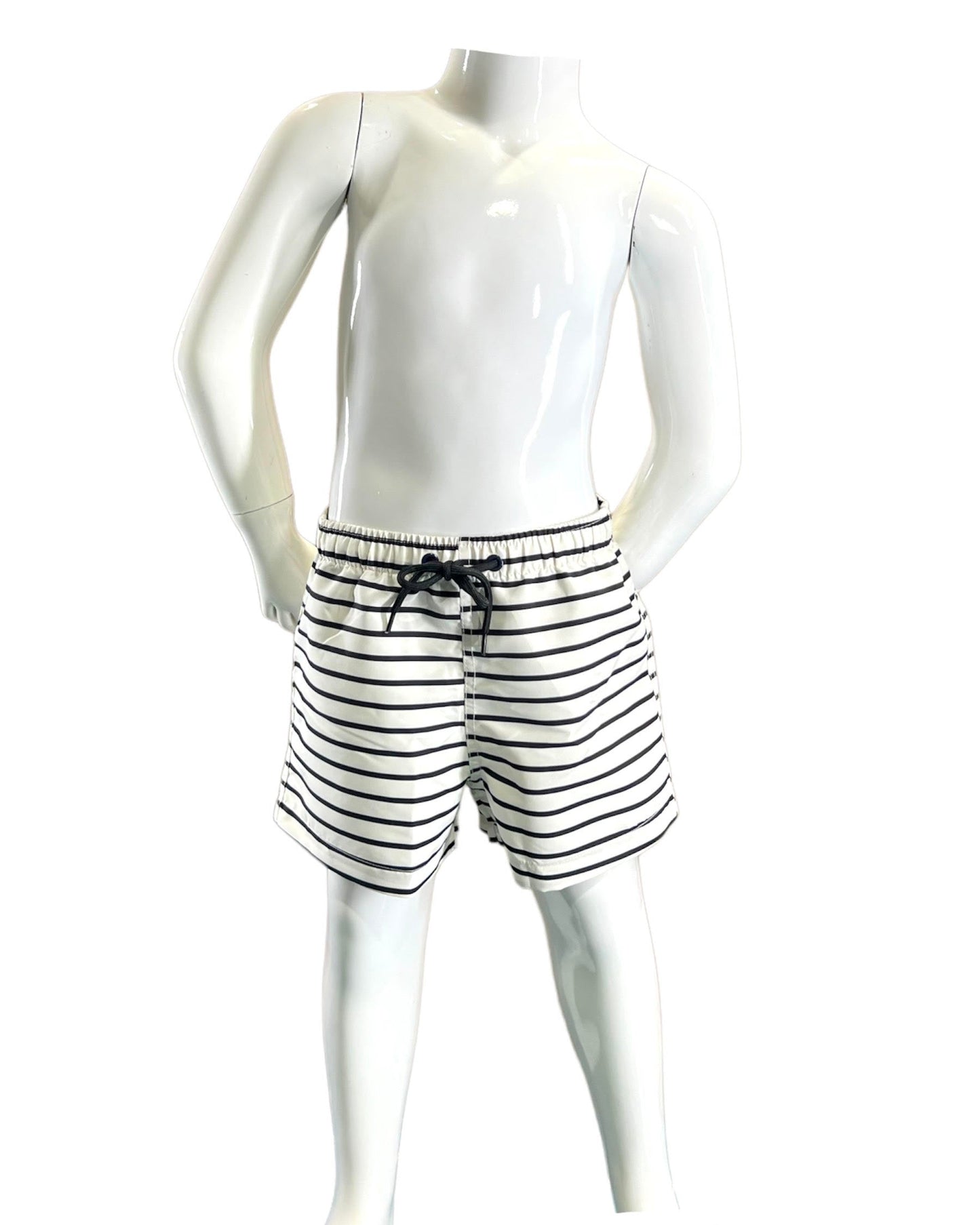 Marina West Long Sleeve Rashguard One Piece Swimsuit (F1814) - Navy White Stripe