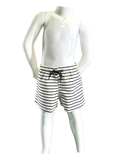 Marina West Long Sleeve Rashguard One Piece Swimsuit (F1814) - Navy White Stripe