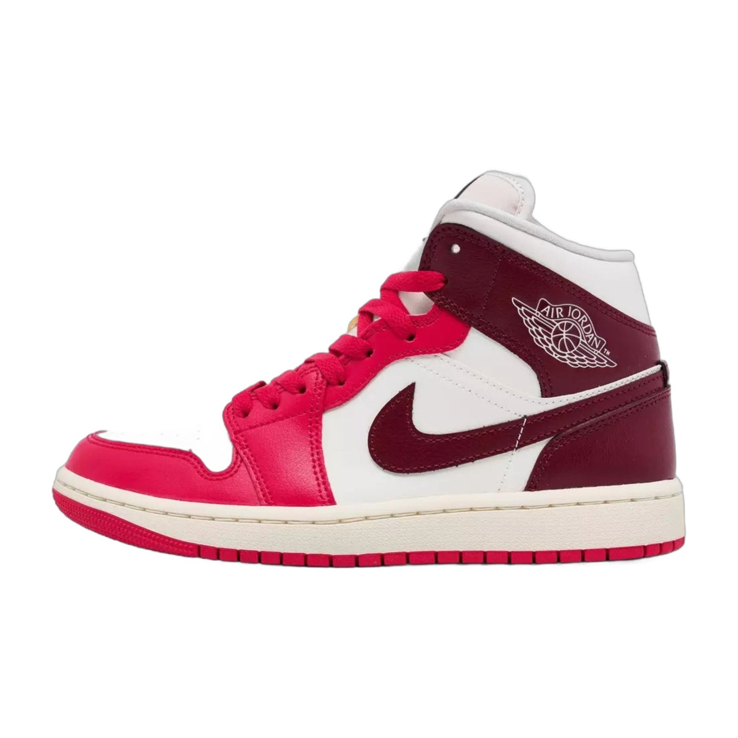 [bq6472-119] Womens Air Jordan Retro 1 Mid 'sail Mystic Hibiscus'