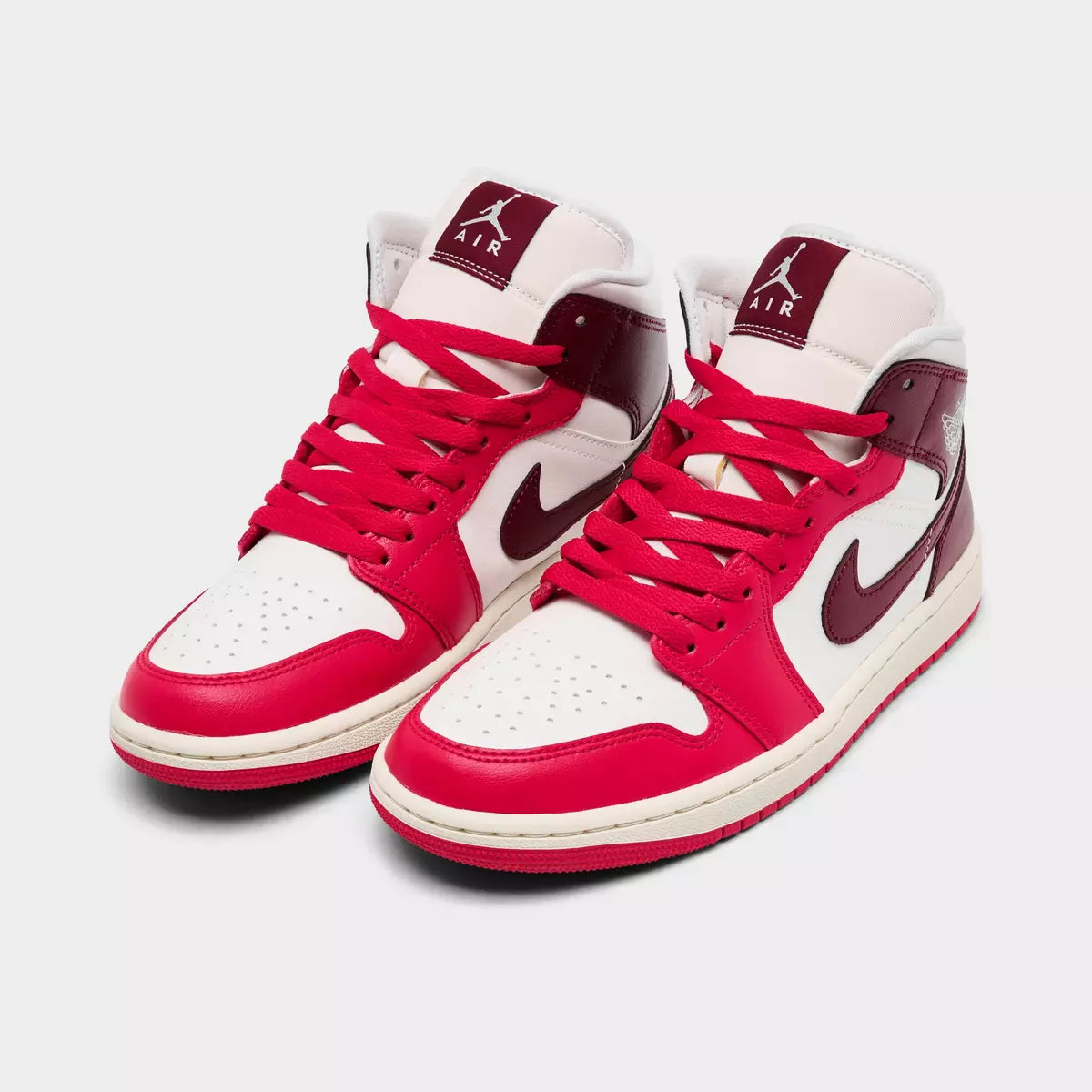 [bq6472-119] Womens Air Jordan Retro 1 Mid 'sail Mystic Hibiscus'
