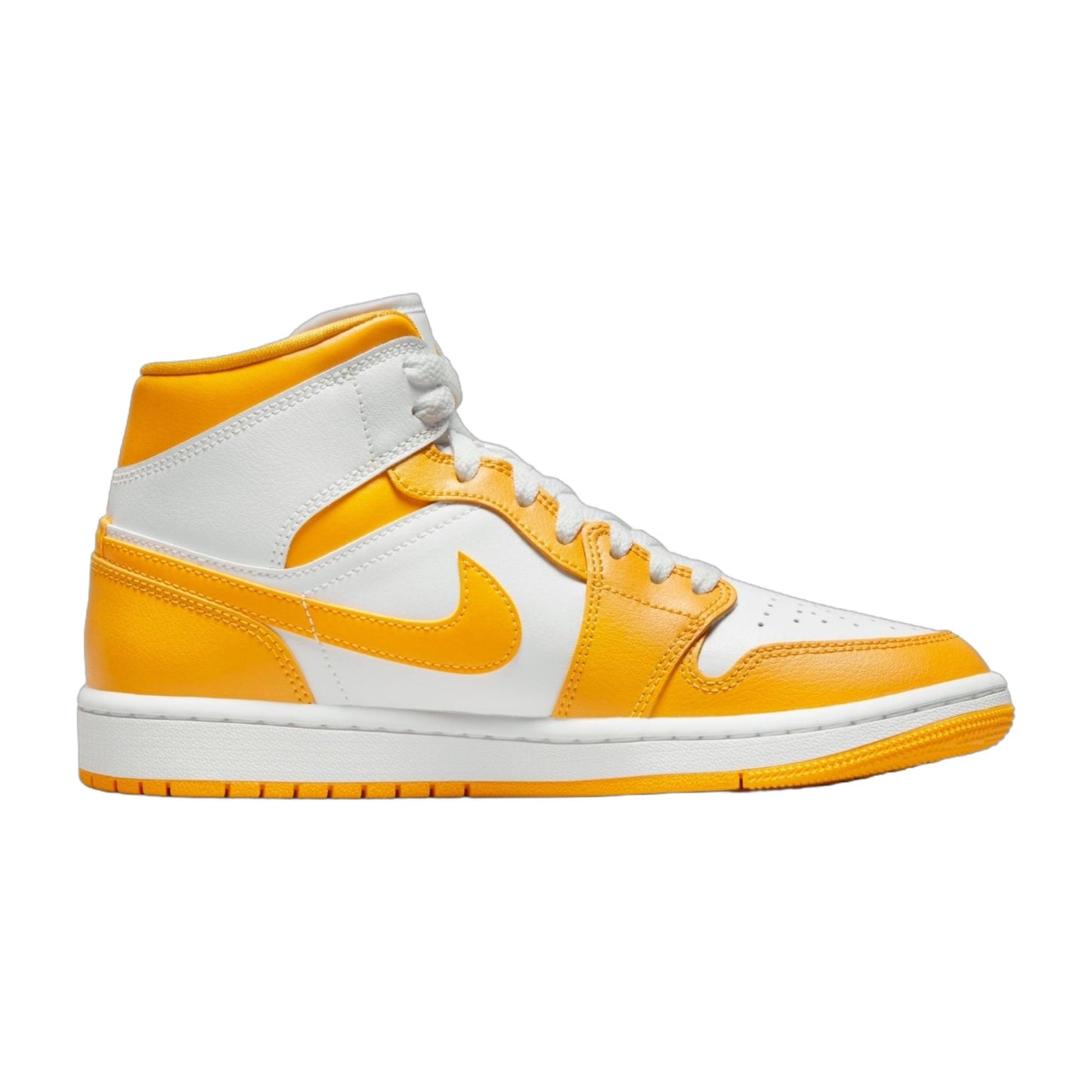 Air Jordan Women's Retro 1 Mid W 'White University Gold' Sneakers