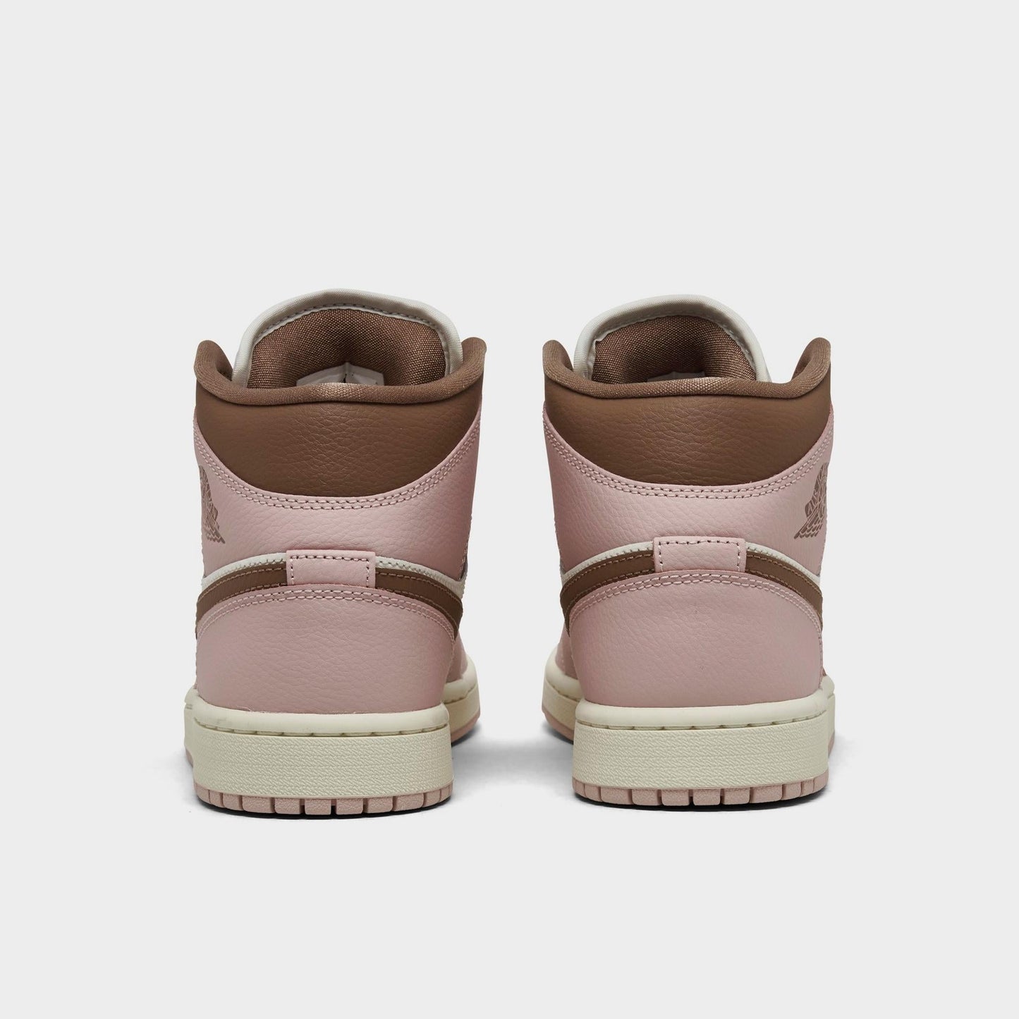 [bq6472-620] Womens Air Jordan Retro 1 Mid 'pink Oxford Brown'