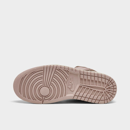 [bq6472-620] Womens Air Jordan Retro 1 Mid 'pink Oxford Brown'