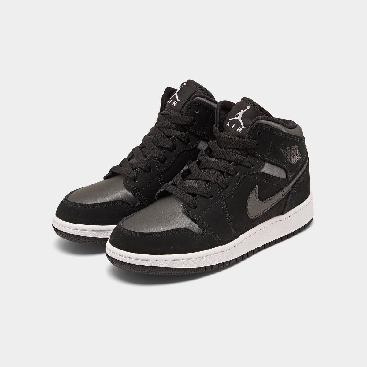 [bq6931-012] Grade School Air Jordan Retro 1 Mid Se Gs 'black Anthracite'