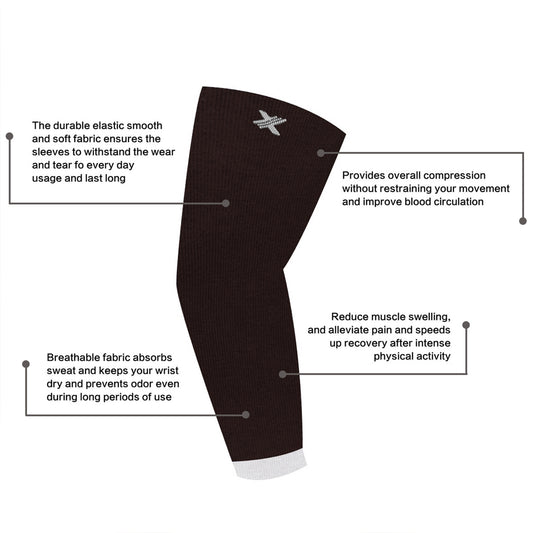 Extreme Fit 3-Pairs Elite Lightweight Cooling Recovery And Support Elbow Arm Sleeves Set