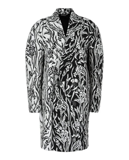 Givenchy Double-Breasted Floral Jacquard Coat