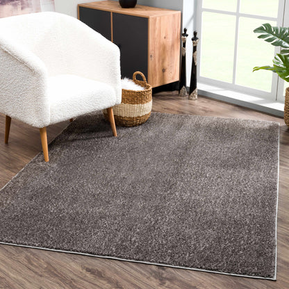 Judy Solid Dark Gray Washable Shag Rug - Clearance