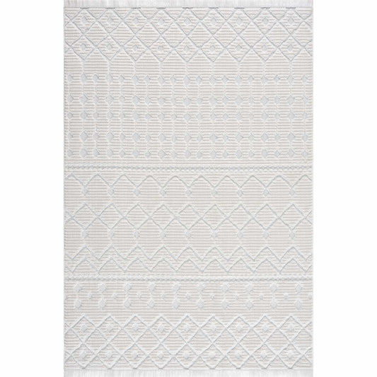 Ivory Beil 3D Fringe Area Rug - Clearance