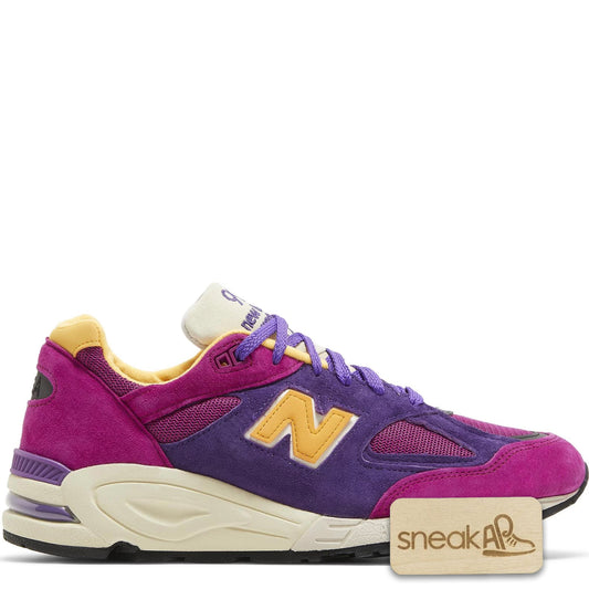 New Balance Men's 990V2 'Miusa Teddy Santis Purple Yellow' Sneakers