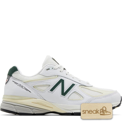 New Balance Men's 990V4 'Miusa White Green' Sneakers