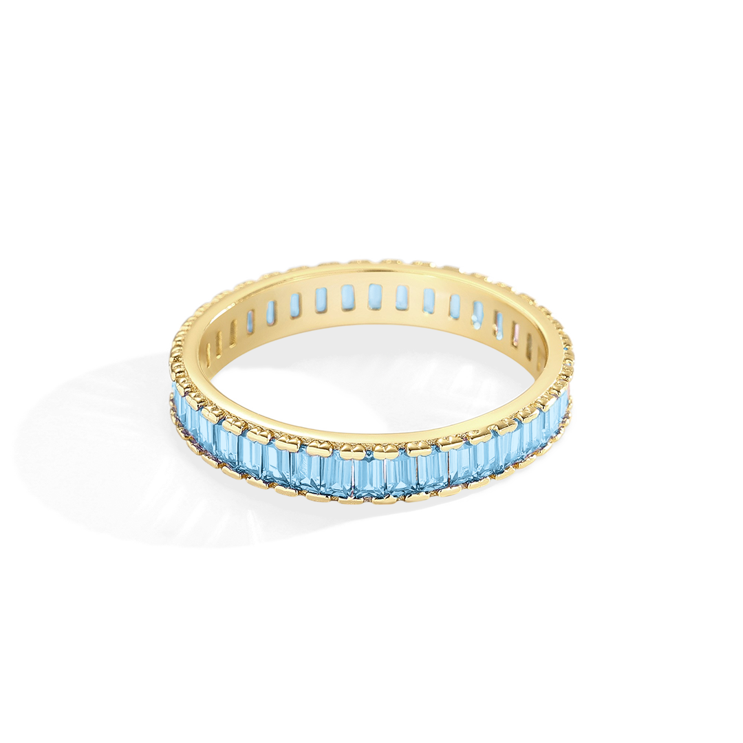 Mint & Lily Baguette Birthstone Eternity Band