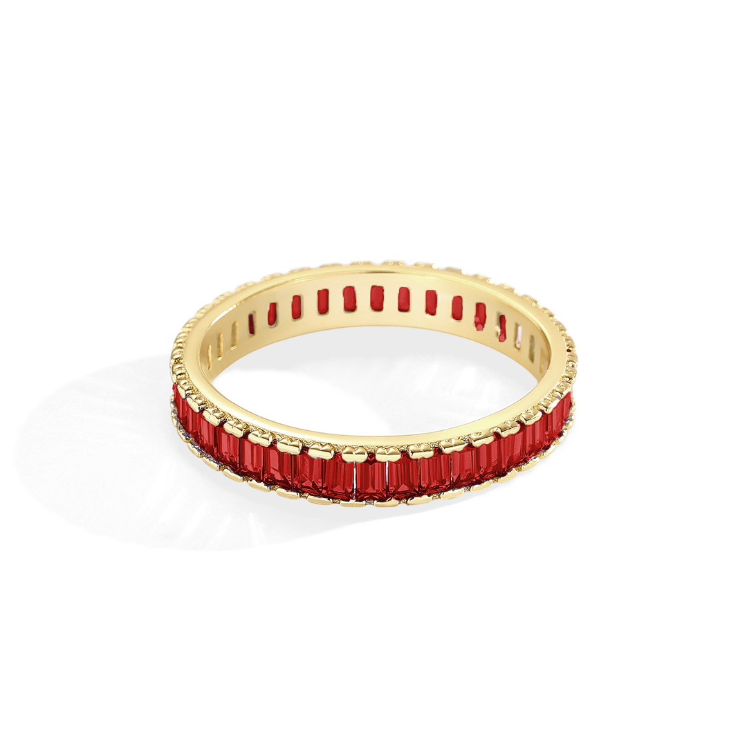 Mint & Lily Baguette Birthstone Eternity Band