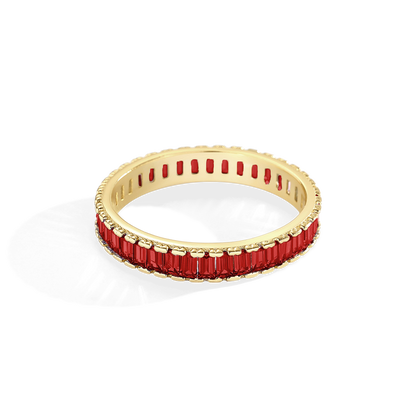 Mint & Lily Baguette Birthstone Eternity Band