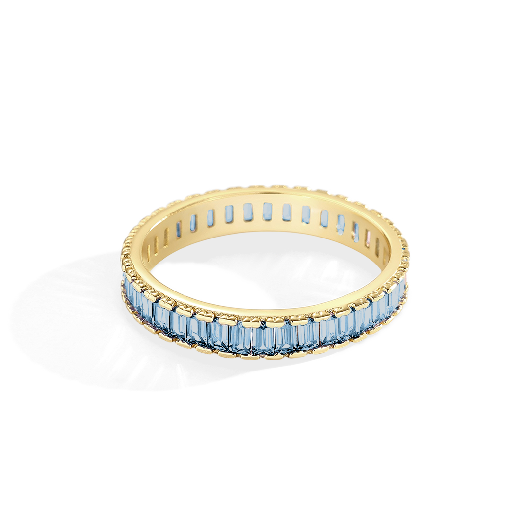 Mint & Lily Baguette Birthstone Eternity Band