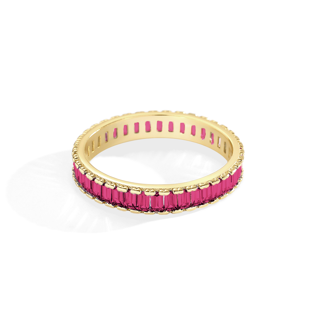 Mint & Lily Baguette Birthstone Eternity Band