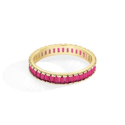 Mint & Lily Baguette Birthstone Eternity Band