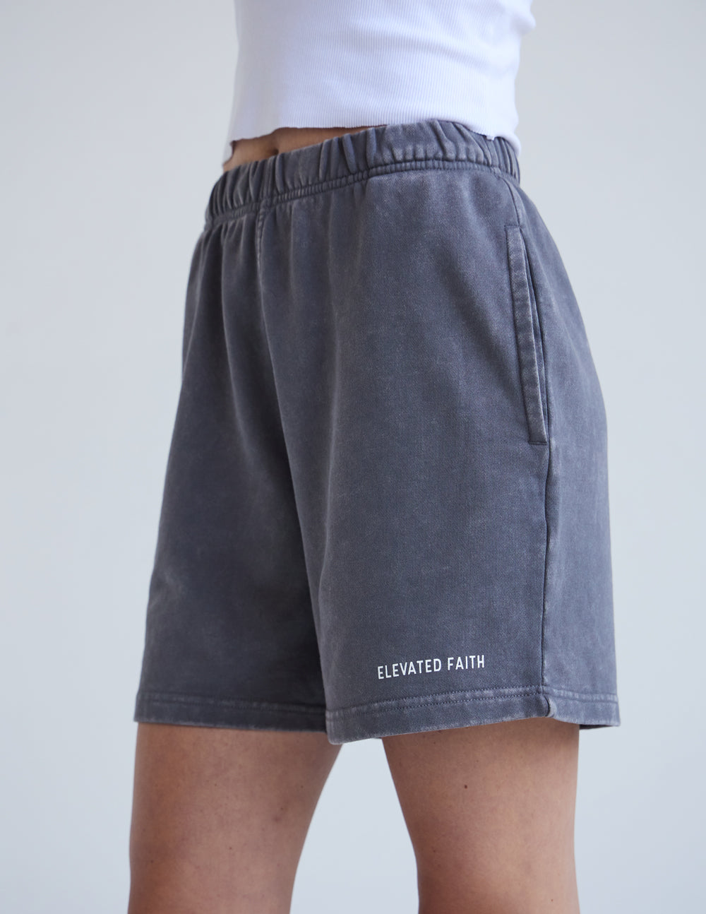 Elevated Faith Basics Smoke Grey Women's Short